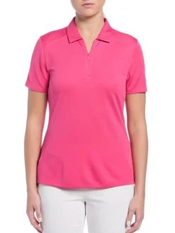 Women Ben Hogan Women's Solid Ventilation Polo - Fuchsia Purple