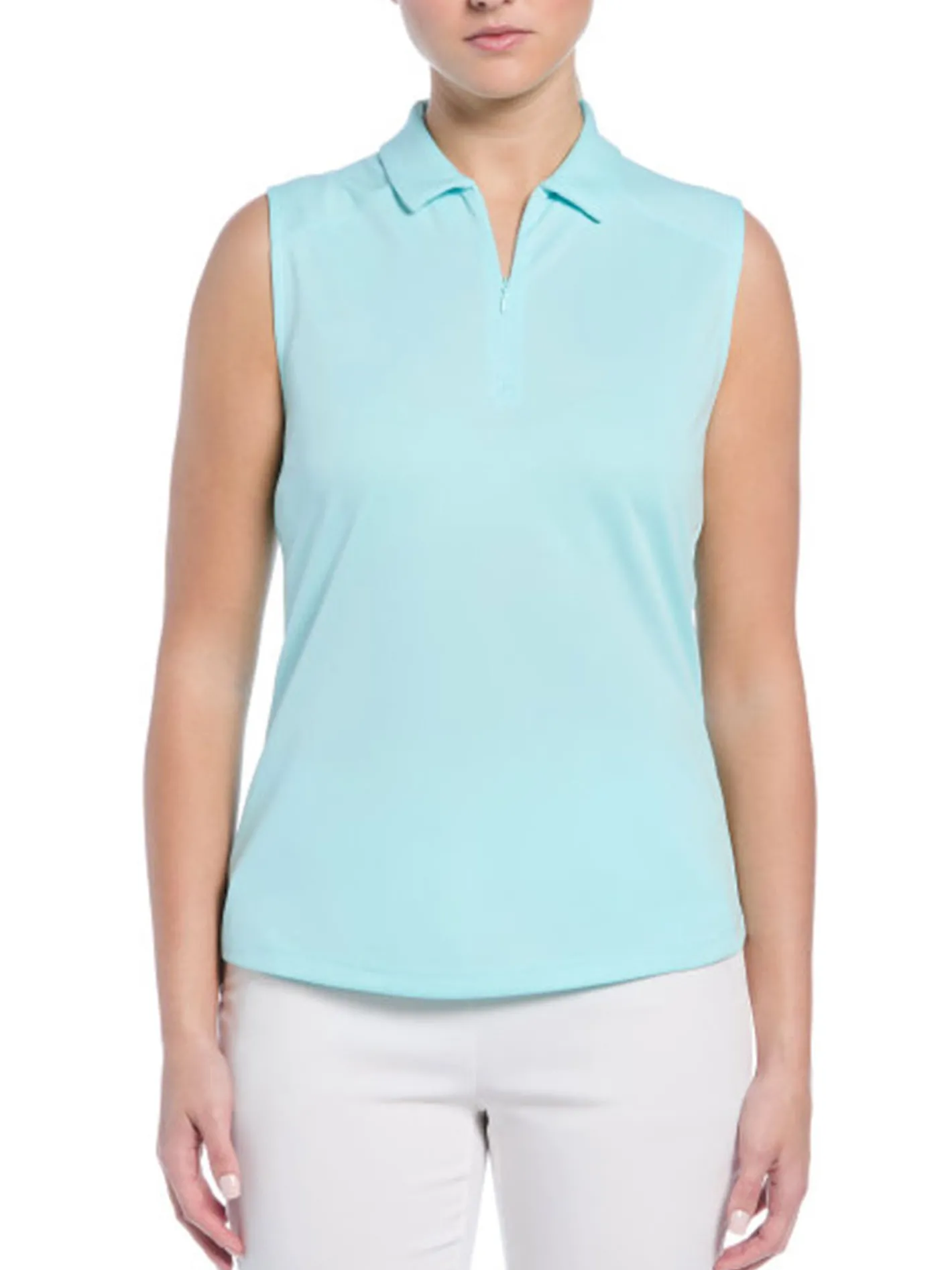 Women Ben Hogan Women's Solid Ventilation Sleeveless Polo - Waterspout