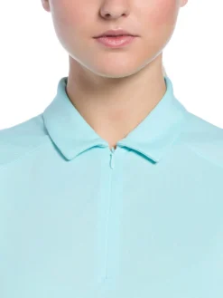 Women Ben Hogan Women's Solid Ventilation Sleeveless Polo - Waterspout