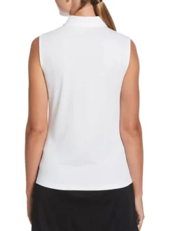 Women Ben Hogan Women's Solid Ventilation Sleeveless Polo - Bright White