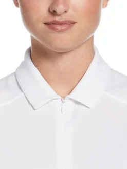 Women Ben Hogan Women's Solid Ventilation Sleeveless Polo - Bright White
