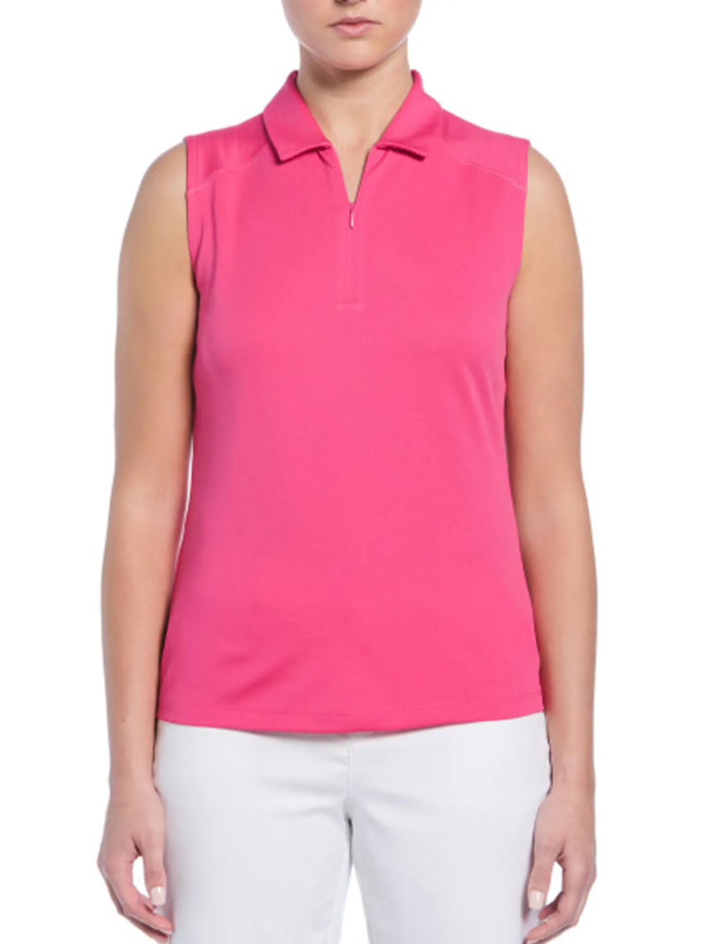 Women Ben Hogan Women's Solid Ventilation Sleeveless Polo - Fuchsia Purple