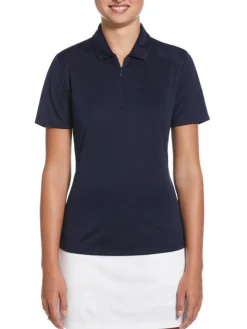 Women Ben Hogan Women's Solid Ventilation Polo - Peacoat