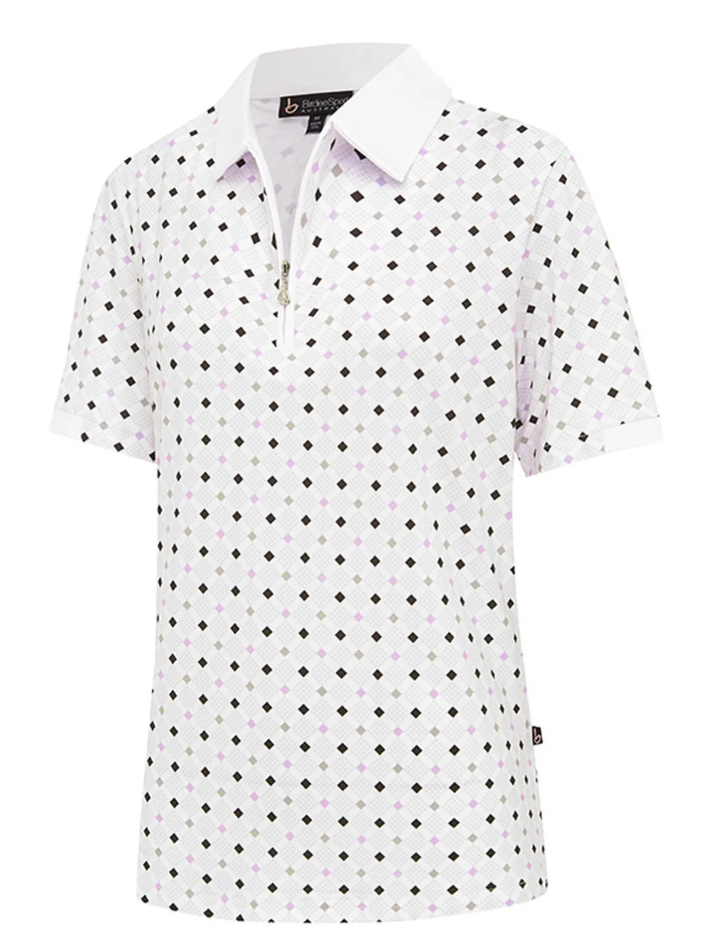Women Birdee Sport Women's Pyramid Ambrose Short Sleeve Top - White/Crystal