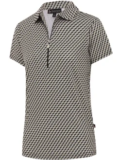Women Birdee Sport Women's Solitaire Zipper Short Sleeve Top - Black