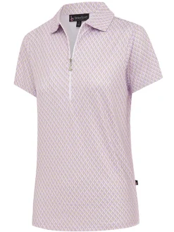 Women Birdee Sport Women's Solitaire Zipper Short Sleeve Top - Lilac