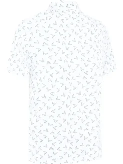 Callaway All Over Large Chev Print Polo - Bright White