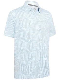 Callaway Gingham Print Polo - Bright White