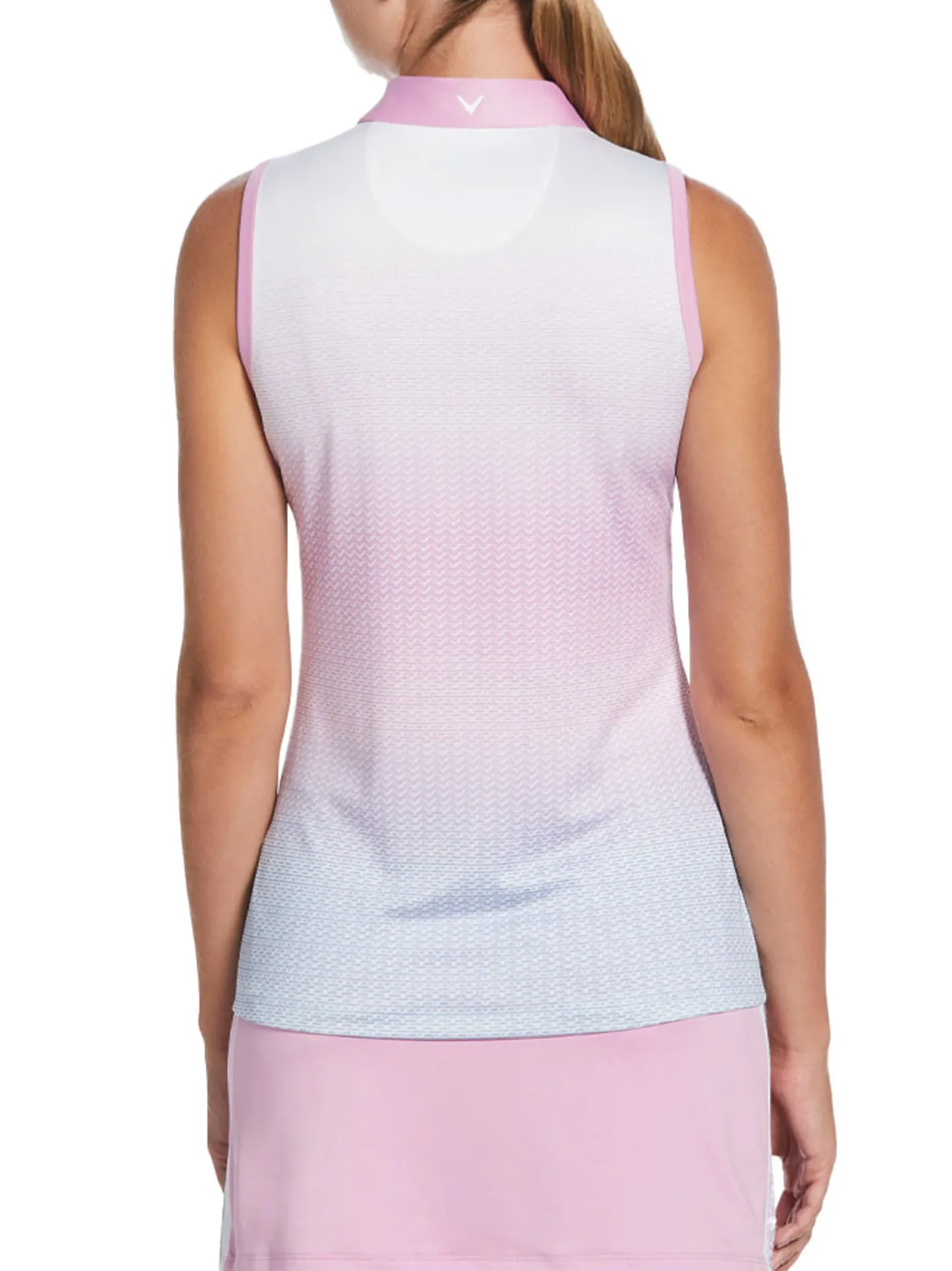 Women Callaway Women's Chev Gradient Sleeveless Polo - Brilliant White