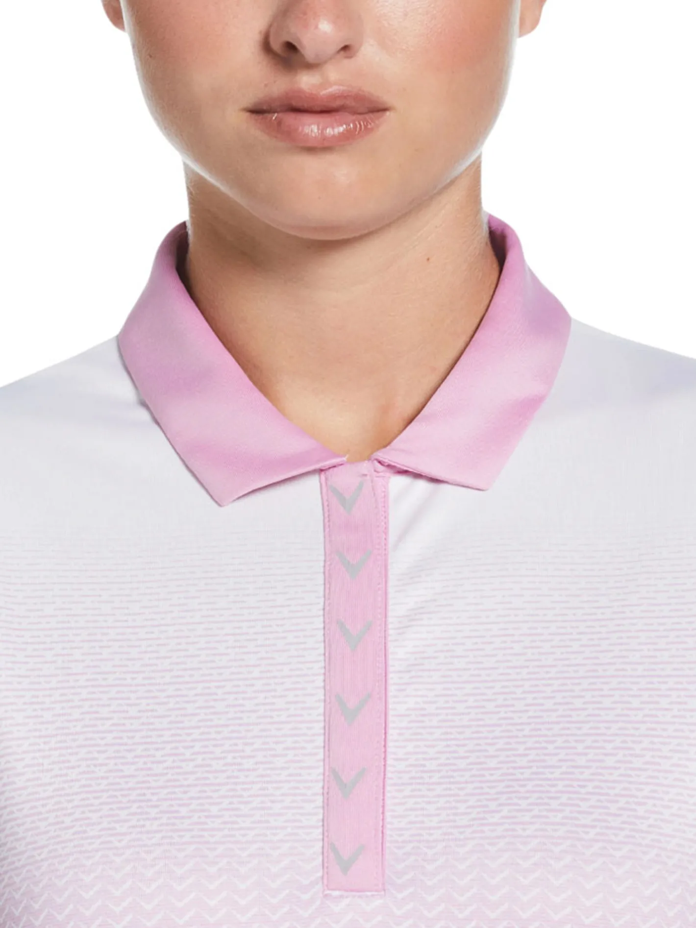 Women Callaway Women's Chev Gradient Sleeveless Polo - Brilliant White