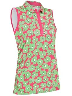 Women Callaway Women's Floral Sleeveless Polo - Cheeky Pink