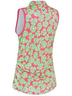 Women Callaway Women's Floral Sleeveless Polo - Cheeky Pink