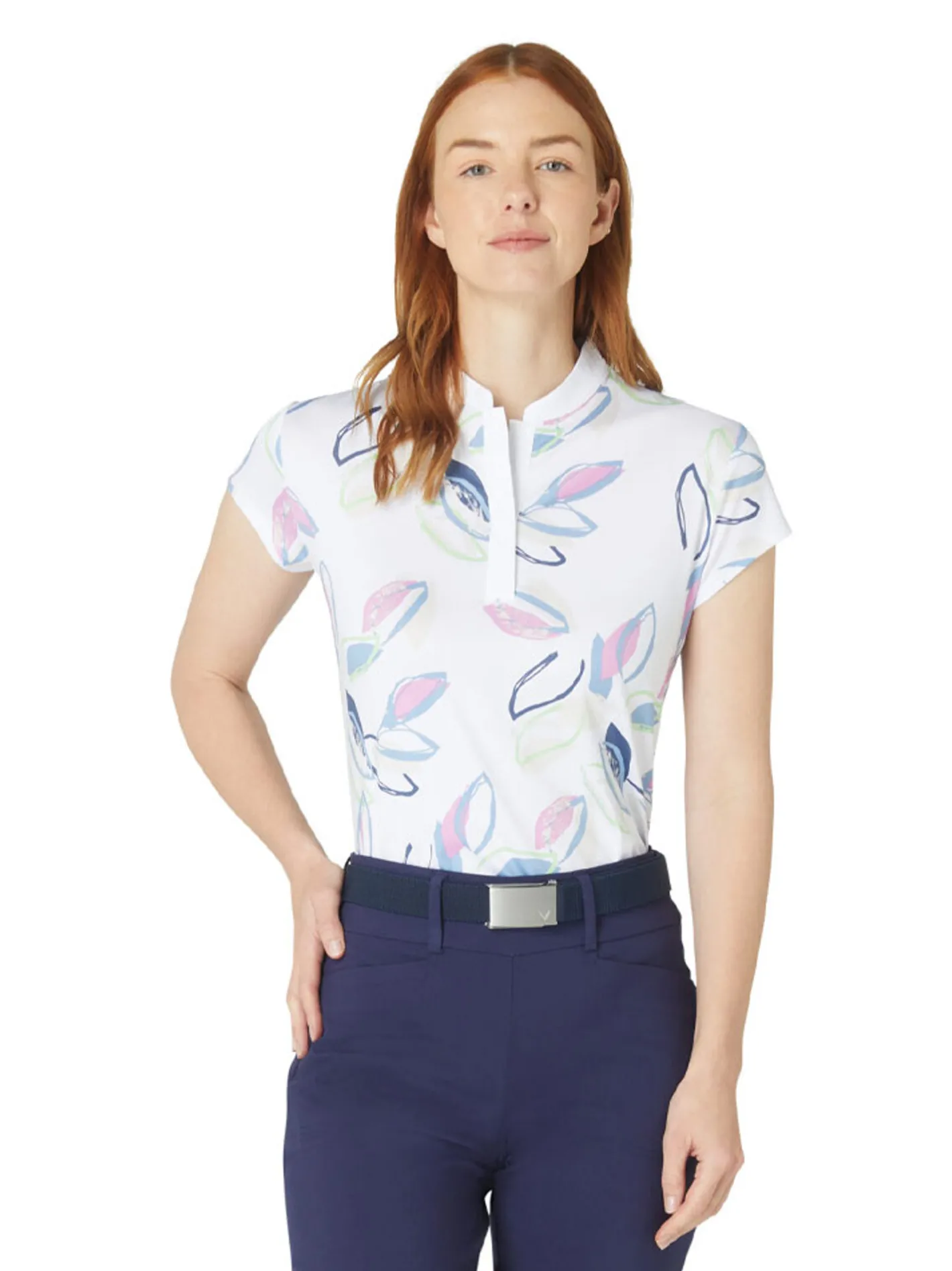 Women Callaway Women's Linear Petals Polo - Bright White