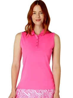 Women Callaway Women's Tournament Sleeveless Polo - Cheeky Pink