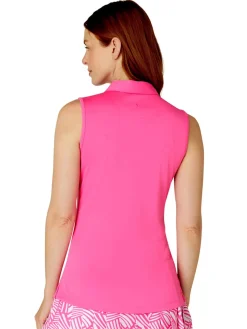 Women Callaway Women's Tournament Sleeveless Polo - Cheeky Pink