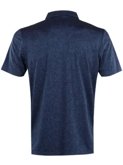 Calvin Klein Abstract Watercolour Printed Polo Shirt - Navy