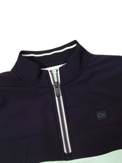 Calvin Klein Atlantic Hybrid Half Zip - Light Jade/Navy