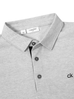 Calvin Klein Bayard Long Sleeve Polo - Silver Marl