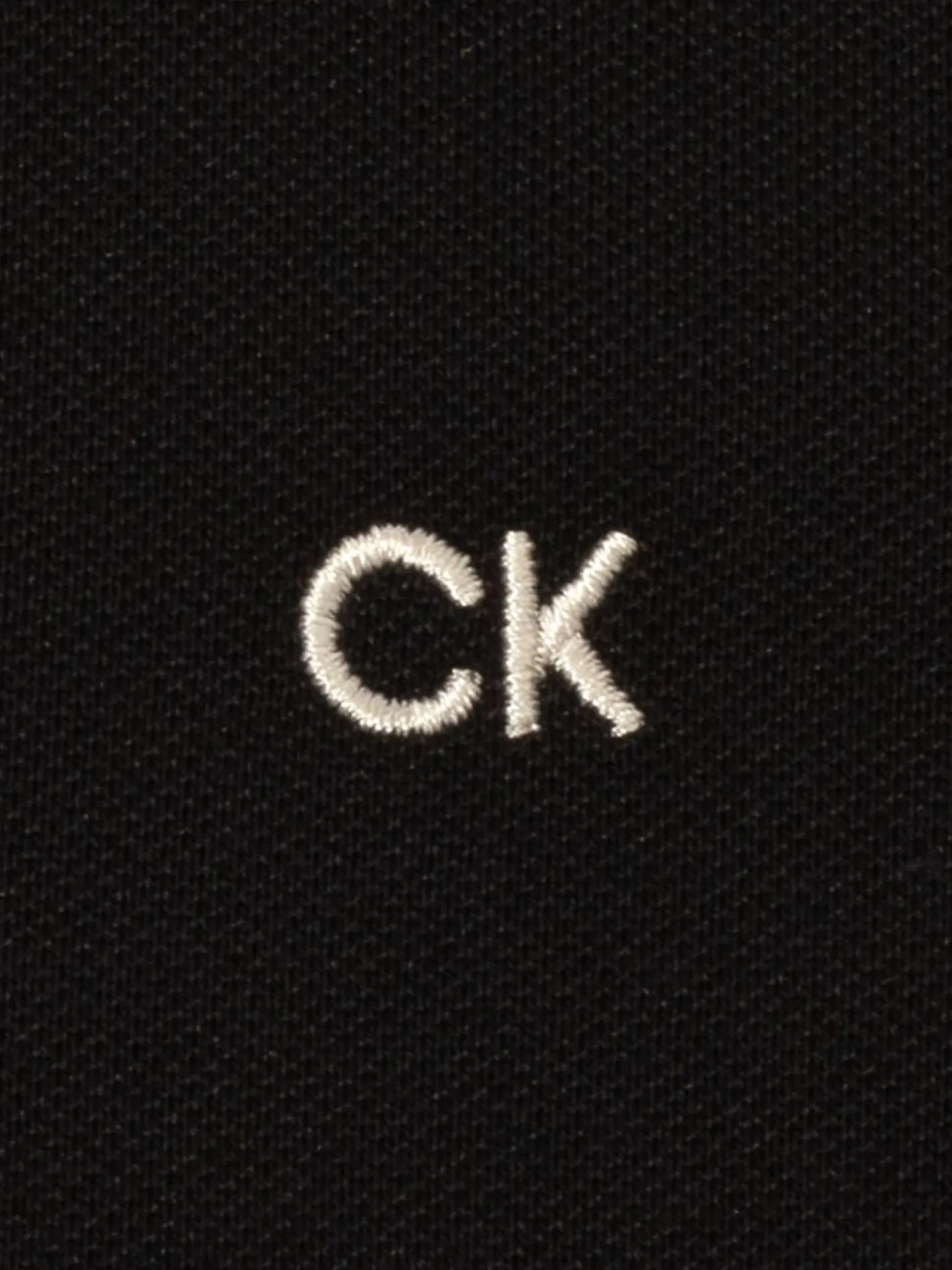 Calvin Klein Cotton Blend Quad Polo - Black