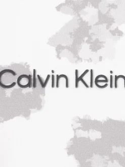 Calvin Klein Cyber Floral Print Polo Shirt - White