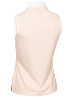 Women Calvin Klein Womens Bellevue Sleeveless Polo Shirt - Shell Pink