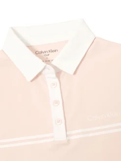 Women Calvin Klein Womens Bellevue Sleeveless Polo Shirt - Shell Pink