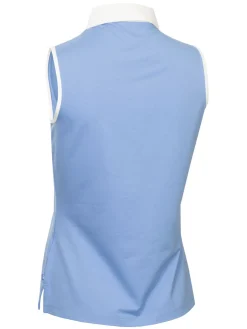 Women Calvin Klein Womens Bellevue Sleeveless Polo Shirt - Cornflower Blue
