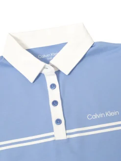 Women Calvin Klein Womens Bellevue Sleeveless Polo Shirt - Cornflower Blue