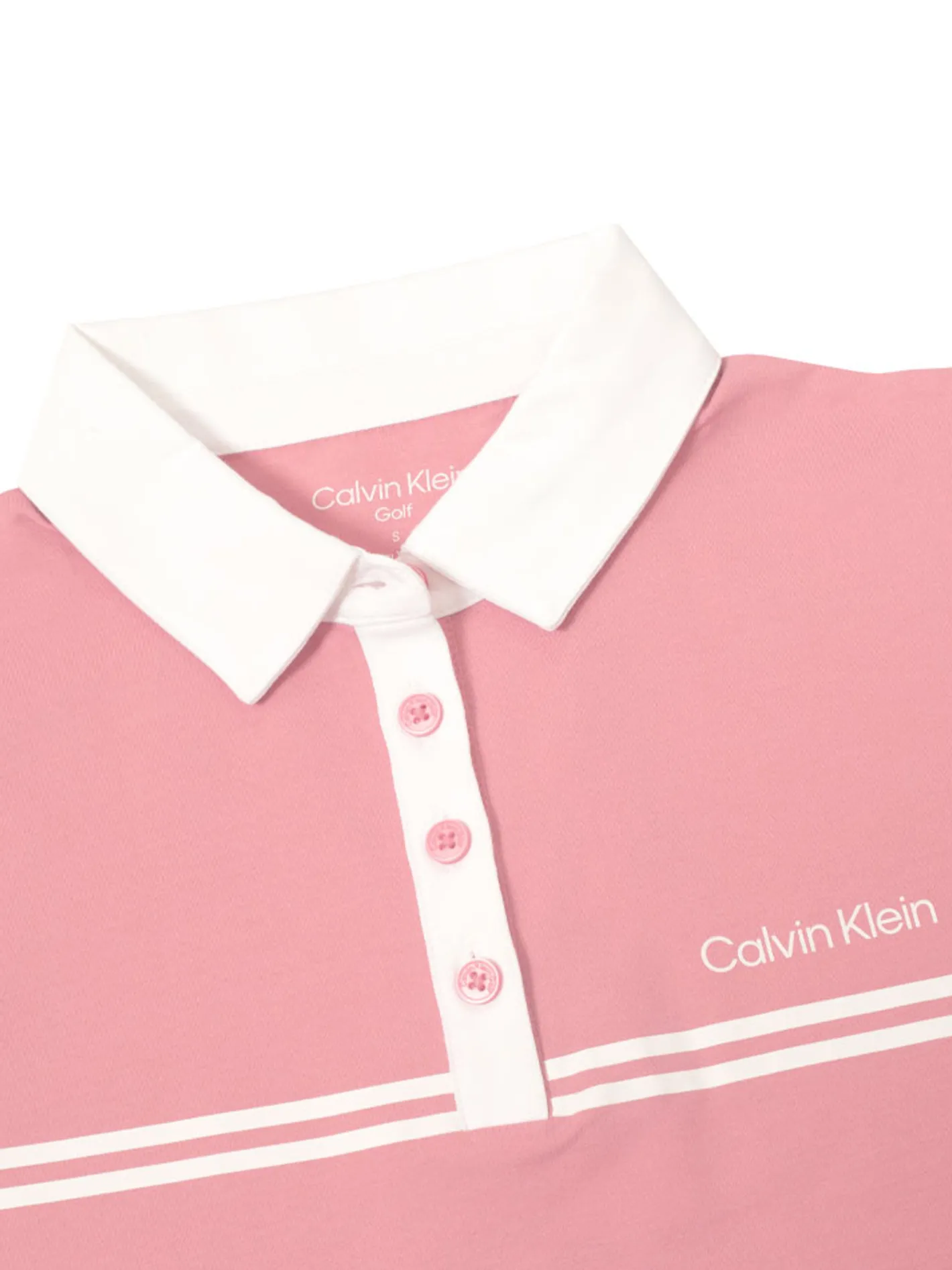 Women Calvin Klein Womens Bellevue Sleeveless Polo Shirt - Powder Pink