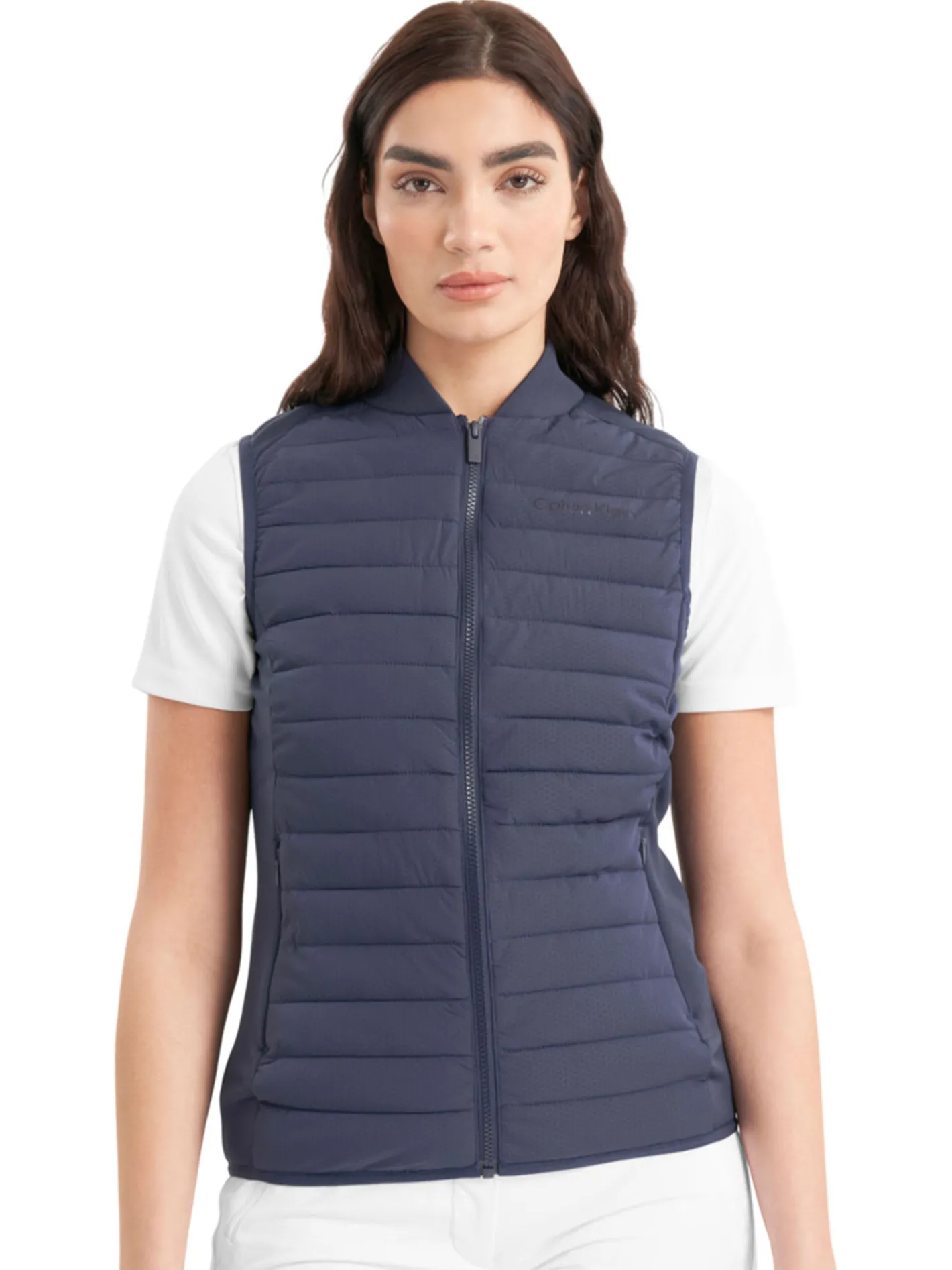 Women Calvin Klein Womens Beryline Hybrid Gilet - Navy