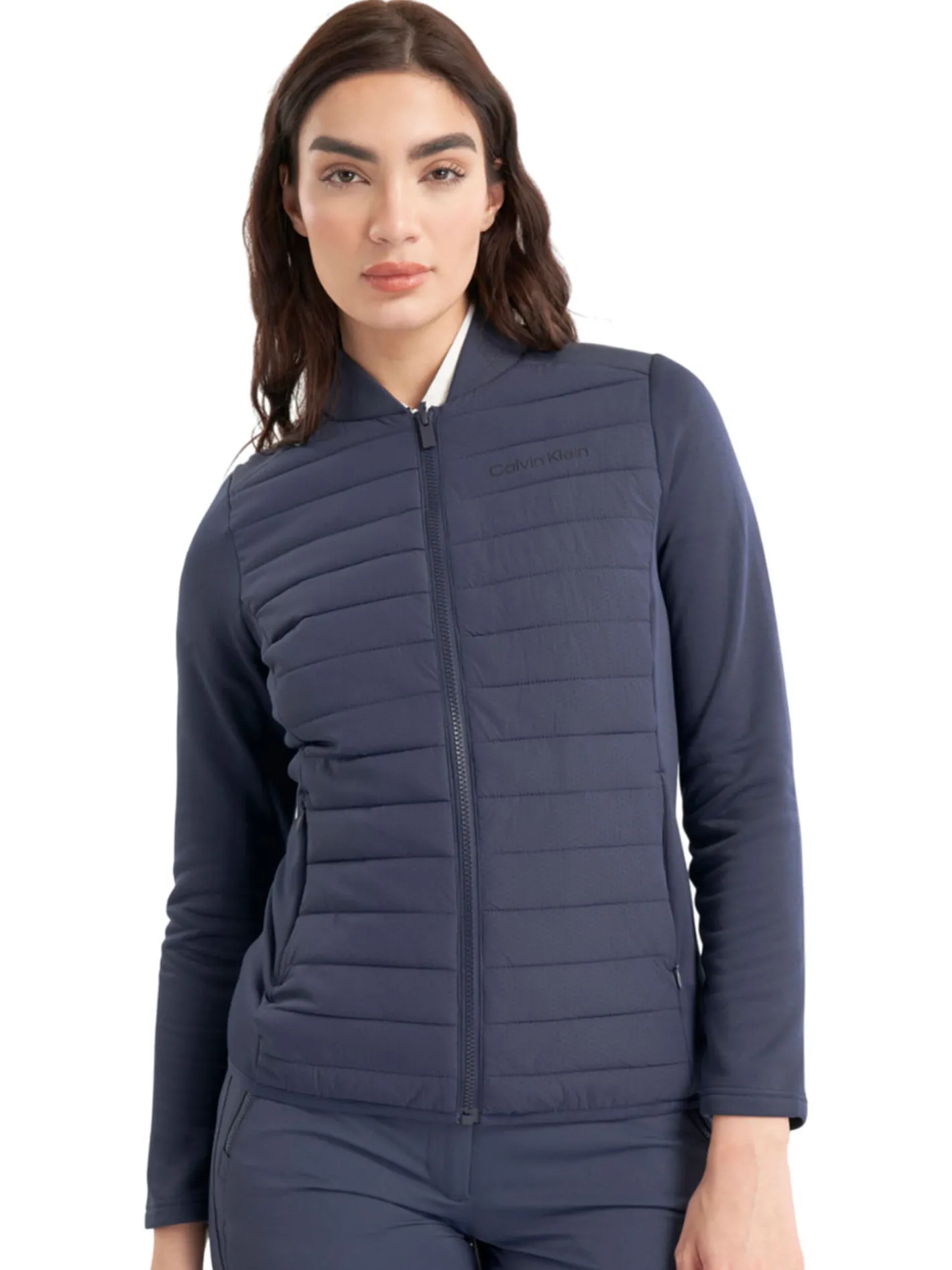 Women Calvin Klein Womens Beryline Hybrid Jacket - Navy