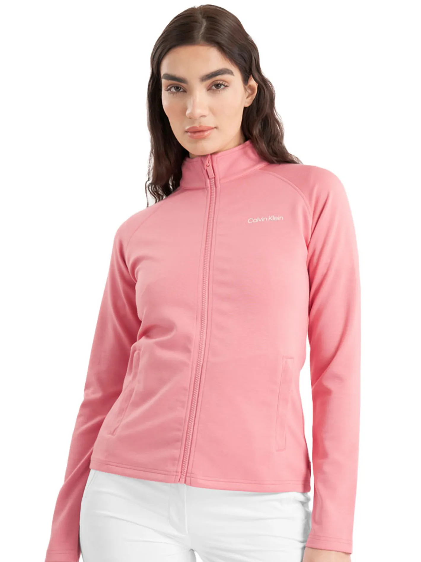 Women Calvin Klein Womens Blanco Full Zip Jacket - Powder Pink