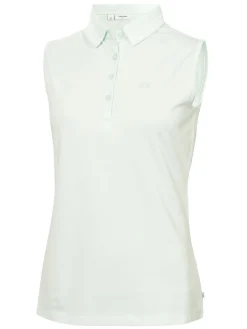 Women Calvin Klein Womens Brightmeadow Sleeveless Polo Shirt - Light Jade