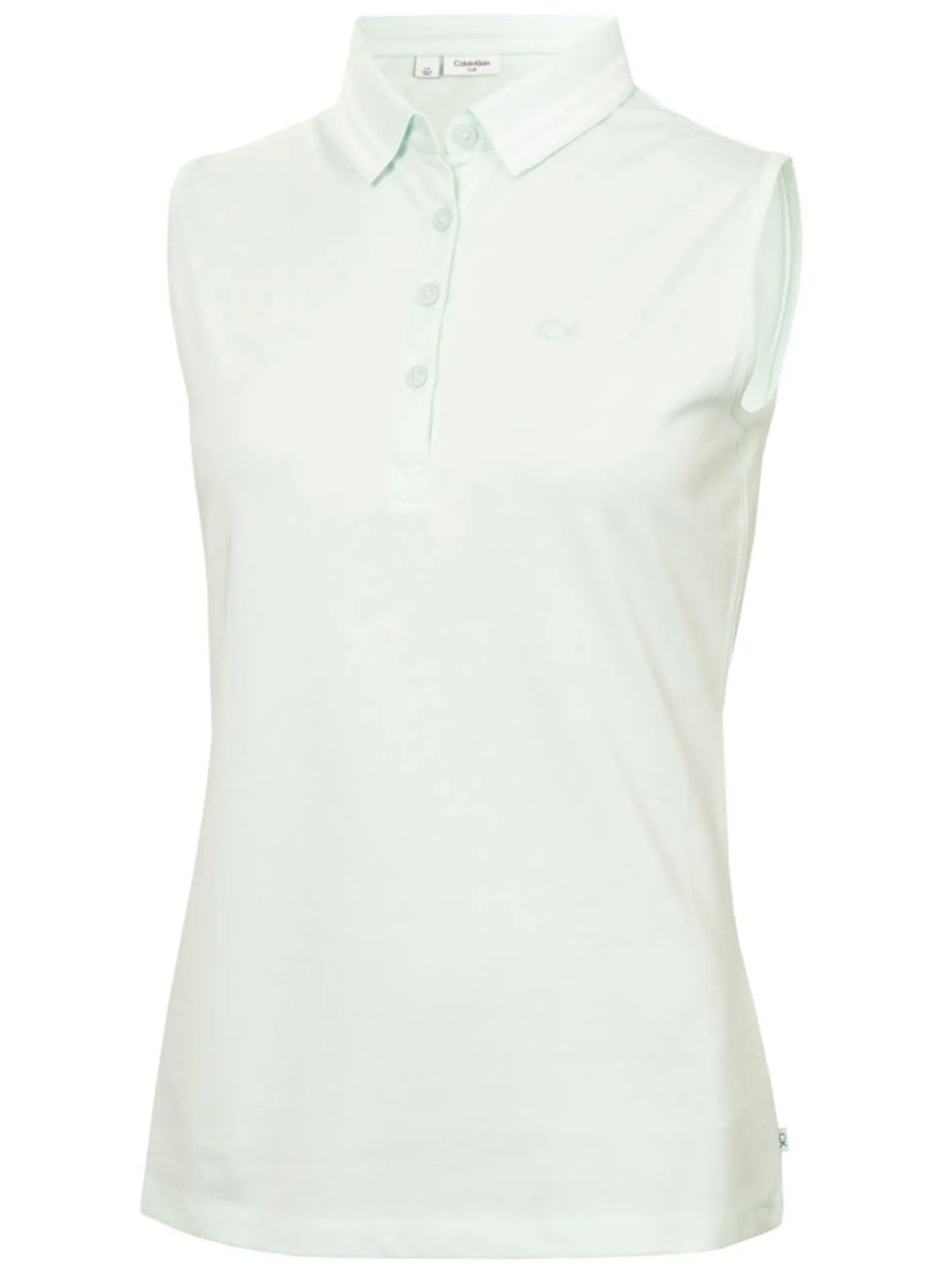 Women Calvin Klein Womens Brightmeadow Sleeveless Polo Shirt - Light Jade