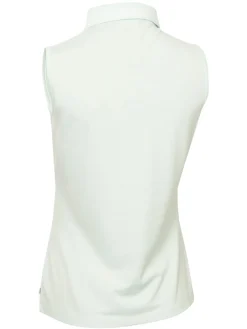 Women Calvin Klein Womens Brightmeadow Sleeveless Polo Shirt - Light Jade
