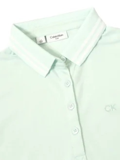 Women Calvin Klein Womens Brightmeadow Sleeveless Polo Shirt - Light Jade