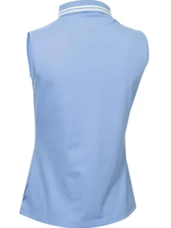 Women Calvin Klein Womens Brightmeadow Sleeveless Polo Shirt - Cornflower Blue
