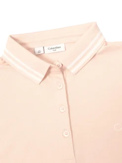 Women Calvin Klein Womens Brightmeadow Polo Shirt - Shell Pink
