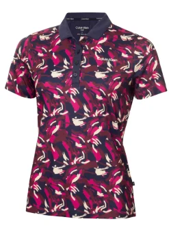 Women Calvin Klein Womens Brushstroke Printed Polo - Brushstroke Print