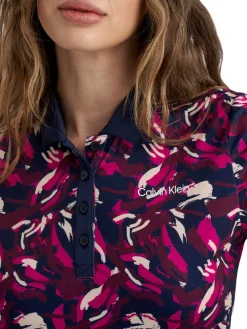 Women Calvin Klein Womens Brushstroke Printed Polo - Brushstroke Print