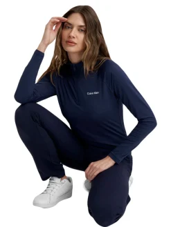 Women Calvin Klein Womens Dakota Quarter Zip Top - Navy