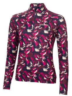 Women Calvin Klein Womens Dakota Quarter Zip Top - Brushstroke Print