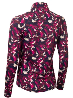 Women Calvin Klein Womens Dakota Quarter Zip Top - Brushstroke Print