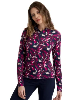 Women Calvin Klein Womens Dakota Quarter Zip Top - Brushstroke Print