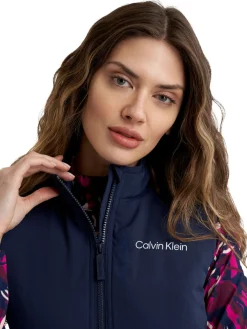 Women Calvin Klein Womens Faye Full Zip Gilet - Navy