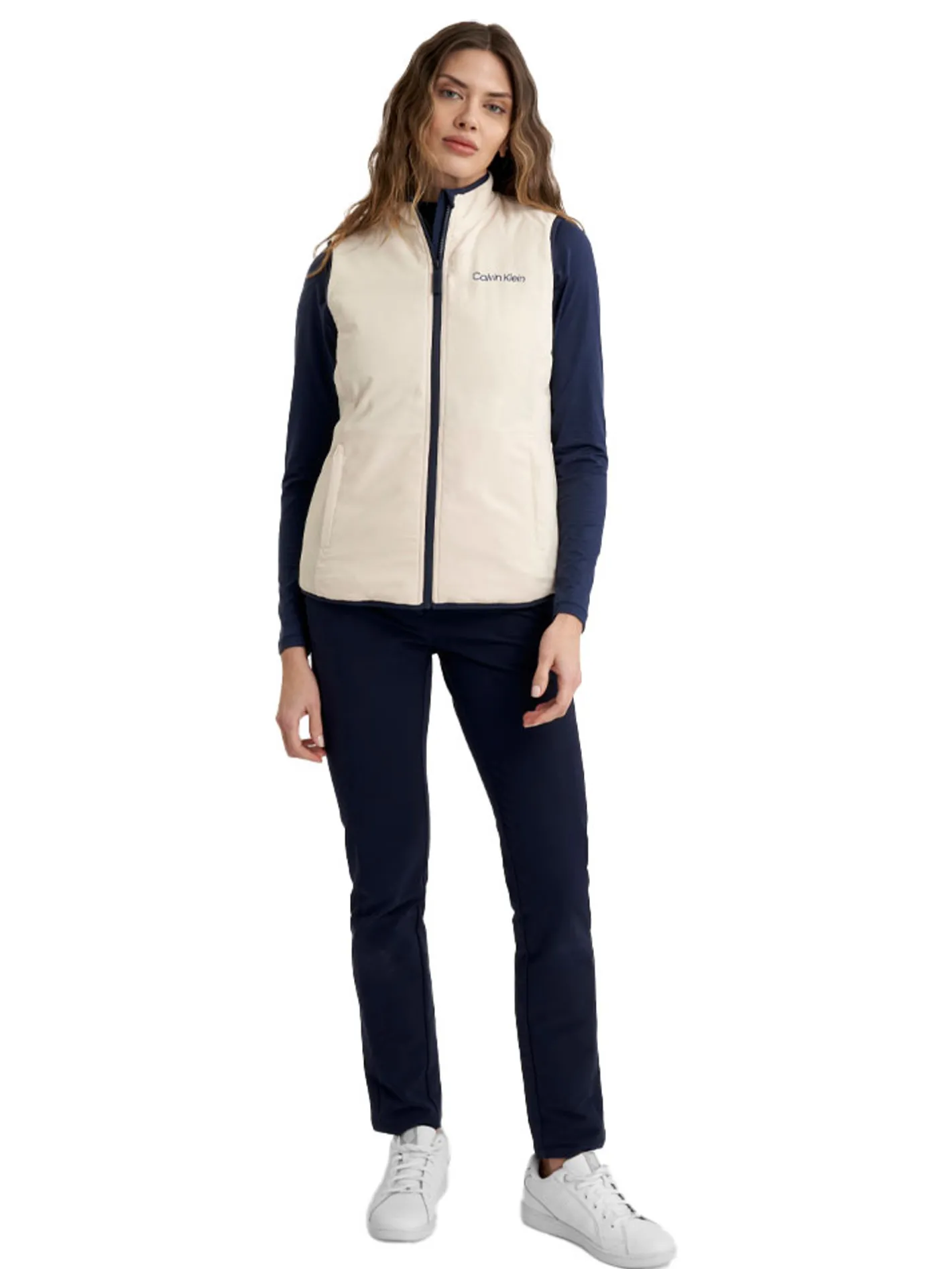 Women Calvin Klein Womens Faye Full Zip Gilet - Tapioca