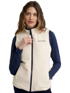 Women Calvin Klein Womens Faye Full Zip Gilet - Tapioca