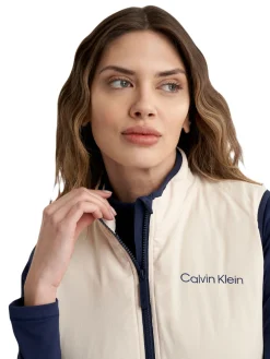 Women Calvin Klein Womens Faye Full Zip Gilet - Tapioca