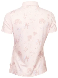 Women Calvin Klein Womens Harmony Printed Polo Shirt - Shell Pink