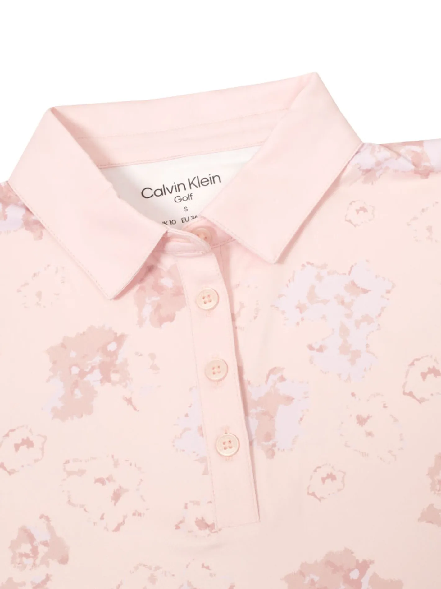 Women Calvin Klein Womens Harmony Printed Polo Shirt - Shell Pink